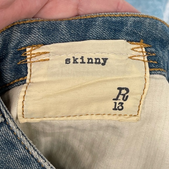 R13 Distressed Washed Paint Splatter jeans size 27 - Picture 15 of 16